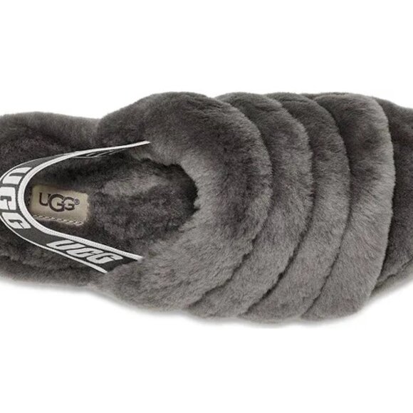 NO BOX Ugg Women's 'Fluff Yeah' Slide Sandals Charcoal Size 7 $150 5C186 - Picture 4 of 6